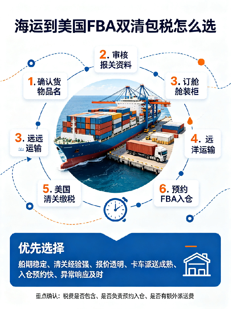 美国站新品期海运到仓，双清包税怎么选才不踩坑